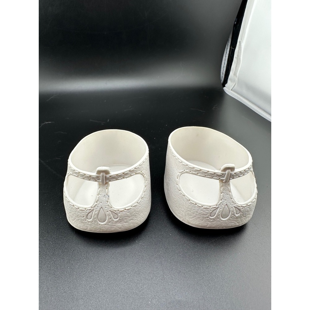Cabbage Patch Kids Coleco Mary Jane White Shoes KT Hong Kong 1980s Vtg Sandals